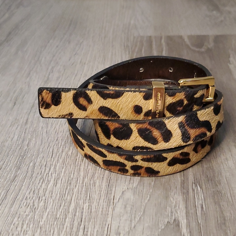Michael Kors Leopard Print Studded Belt Size S